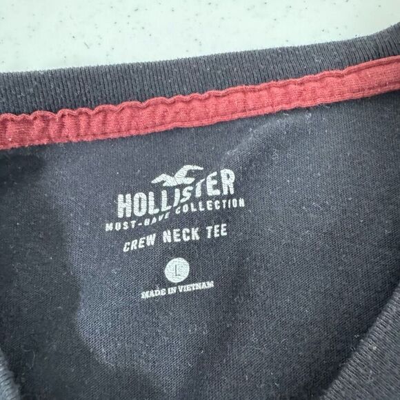 Hollister Men’s Short Sleeve T-Shirt Size Large “Crew Neck Tee” Round Neck - Picture 4 of 8